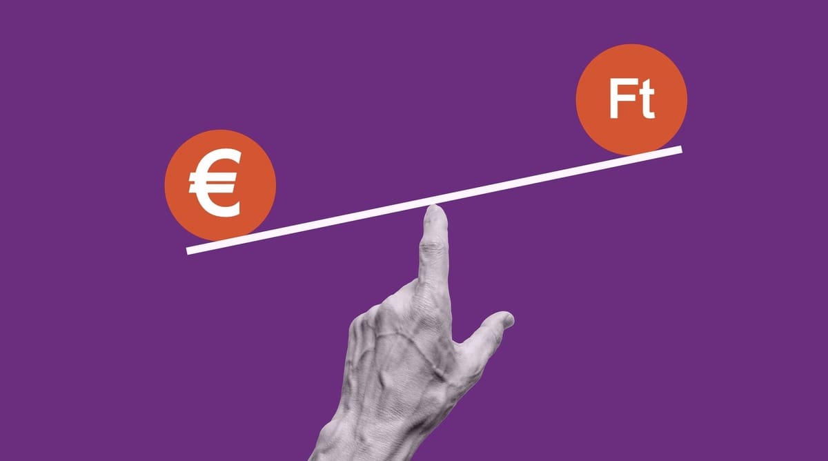 mérleg és kéz: forint vagy euró a jobb?