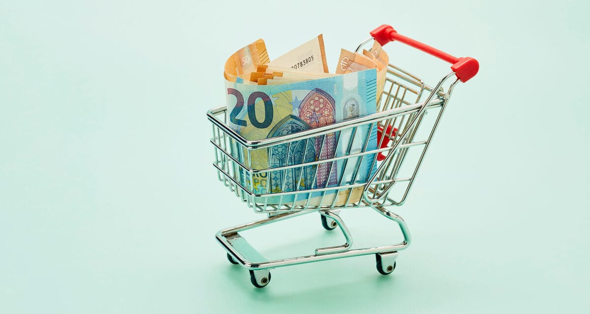 euró és infláció, bevásárlókocsi