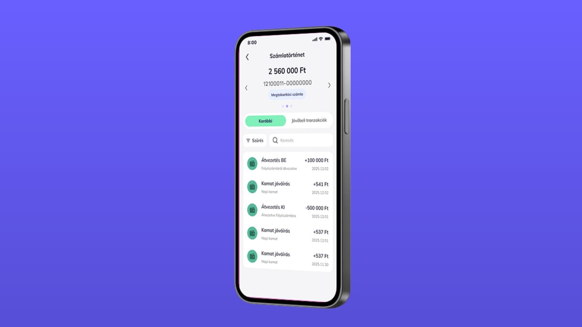 Gránit Prémium bankszámla + Prémium Megtakarítási Számla mobilon, eBank alkalmazásban