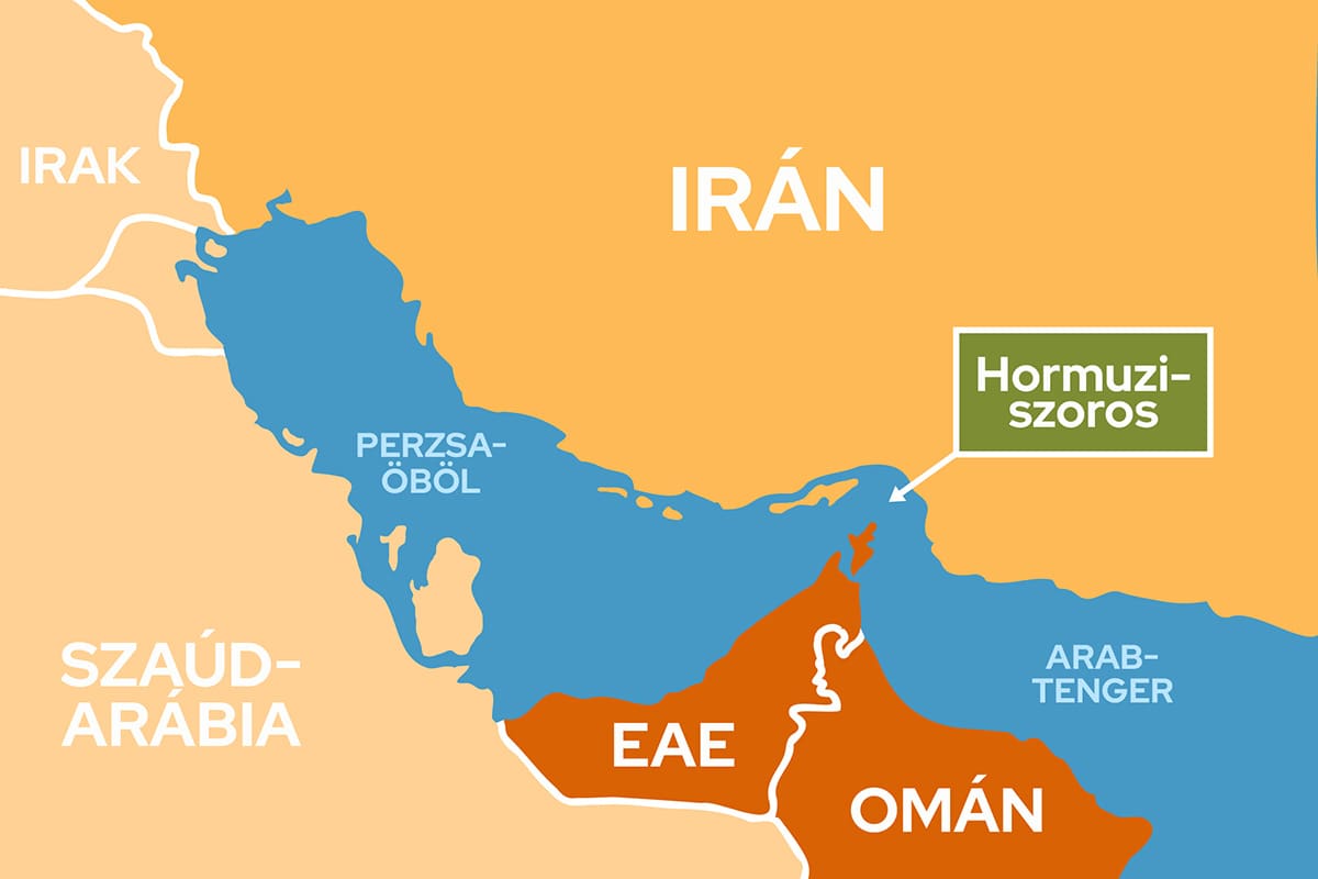 közel-keleti konfliktus, Irán, Amerika, Izrael, Hormuzi-szoros térkép