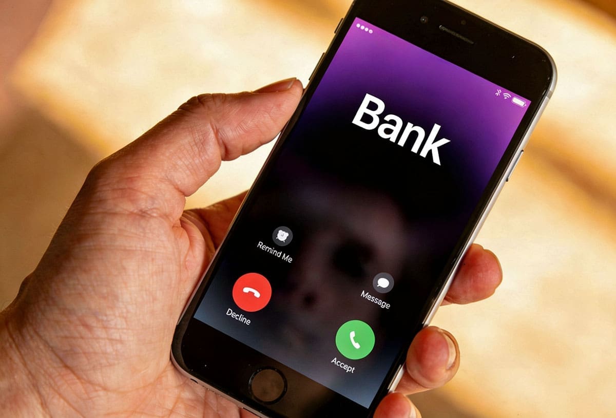 Gyakori telefonos csalási mód: bank nevében hívnak. telefon a kézben