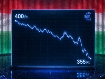 Június első napjaiban a forint közel négyéves csúcsra erősödött az euróval szemben, rövid időre visszatérve a 354–355-ös sáv közelébe, grafikon, eur-huf