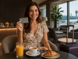 nő kihasználja a gyorsítósávot és a VIP várótermet platinum kártyával