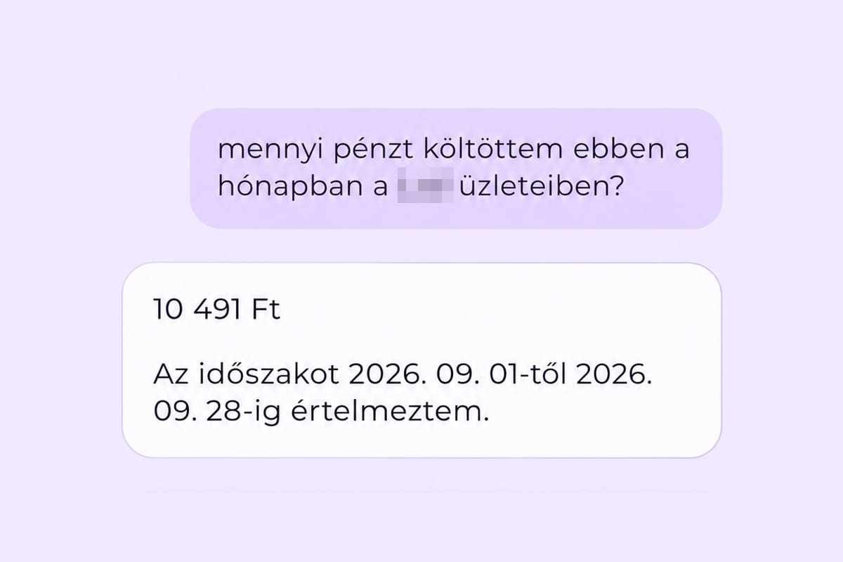 Gránit Guru a mobilbanki applikációban, havi költés üzletben