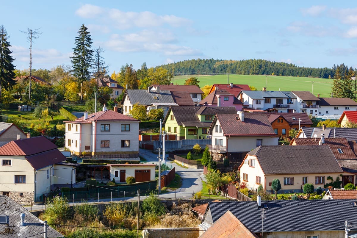 Település madártávlatból